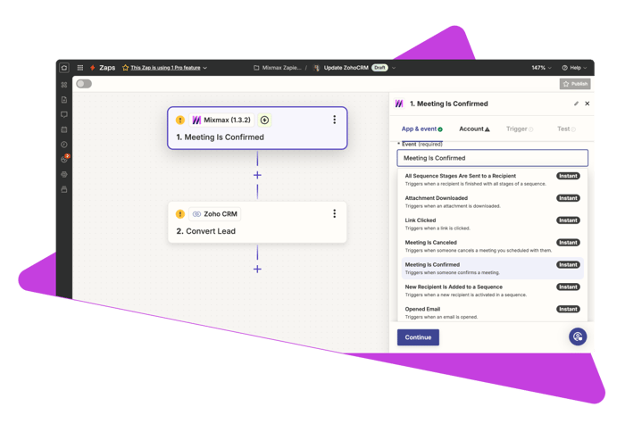 Zapier Mixmax - Zoho CRM Integration